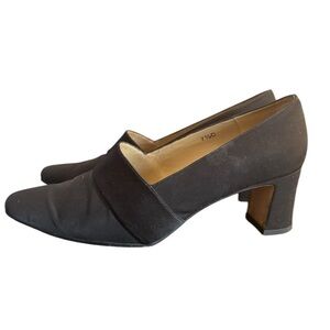 Vaneli Women's Leather Sole‎ Black Pointed Toe Heels Pumps Career Shoes Size 7.5